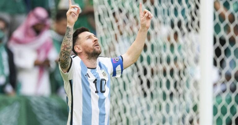 Lionel Messi draws level with two Cristiano Ronaldo records during first-half vs Saudi Arabia