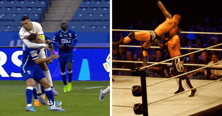 Watch: Cristiano Ronaldo commits bizarre WWE-style foul in latest outing