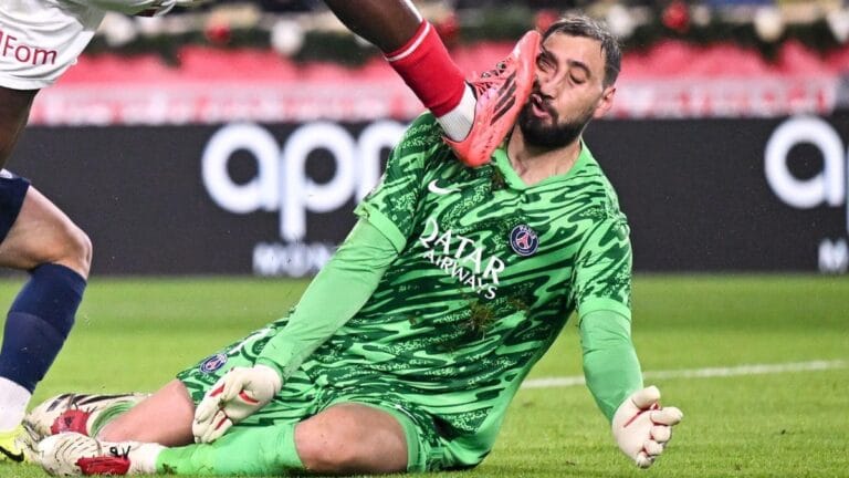 PSG’s Donnarumma back in training sporting scars from horror tackle