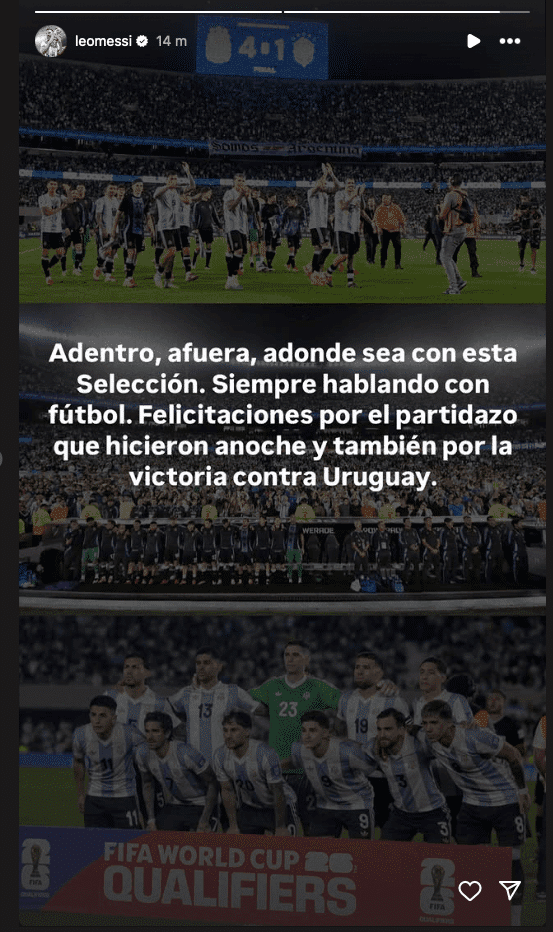 Lionel Messi on Instagram