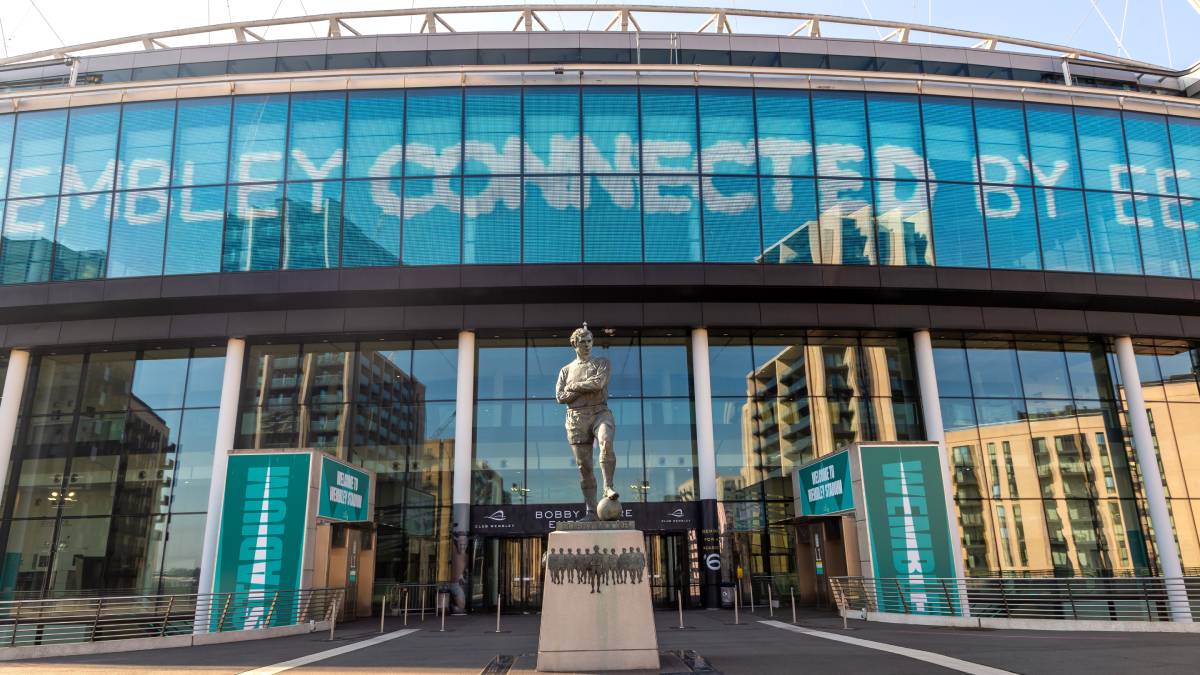 A photo of Wembley Stadium football ground