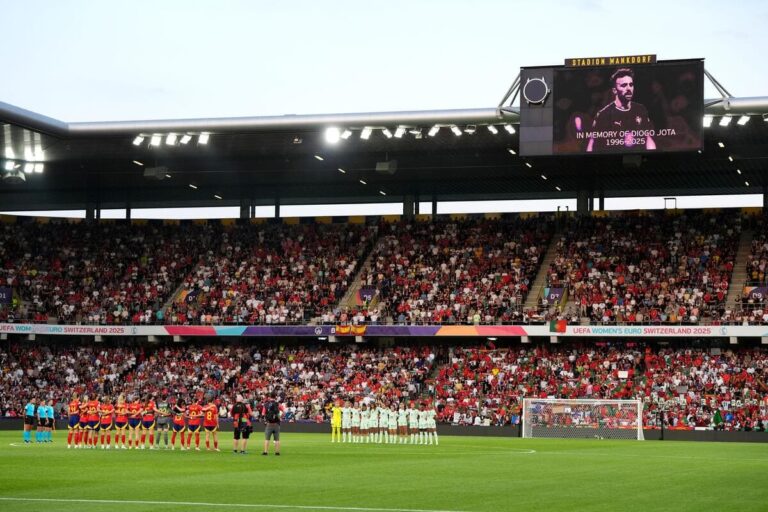 Spain v Portugal: both teams wear black armbands in tribute to Diogo Jota